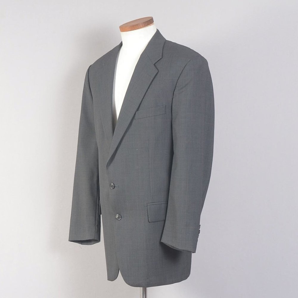 Ralph Lauren Marshall Feilds Men's Blazer Jacket Gray Plaid Wool 46L